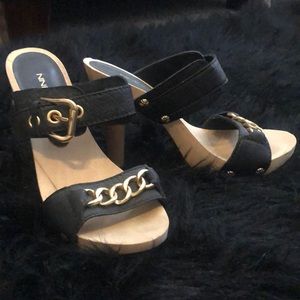 Leather | Wood | Nine West Heels | Size 6
